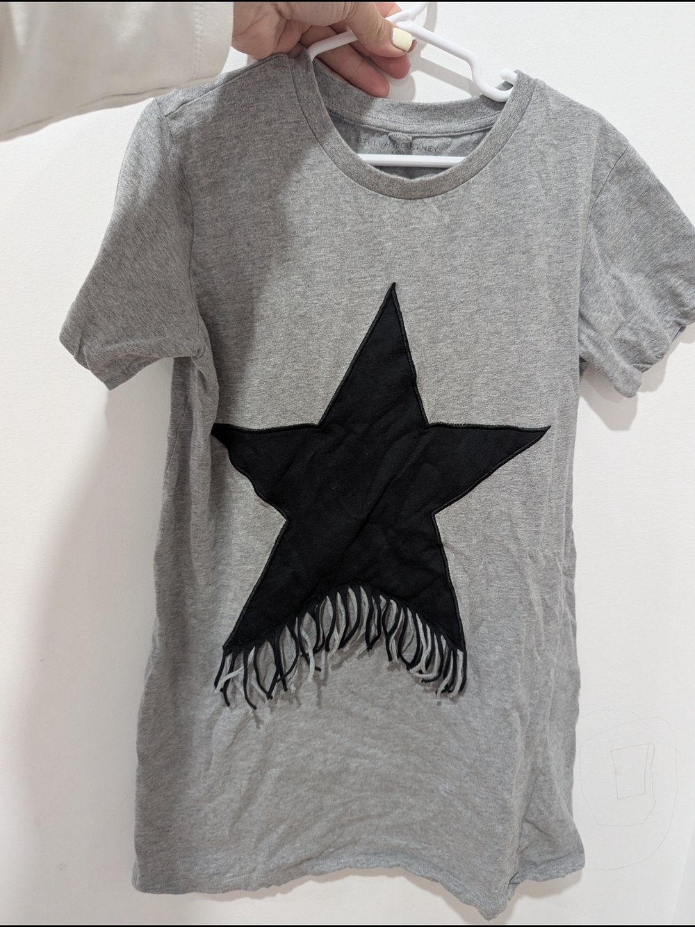 Stella McCartney Gray Kids Tee Dress  with Black Star Graphic